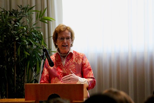 Mary Robinson speaking at the launch of the Centre for Sport and Human Rights