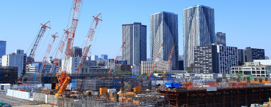 Tokyo Olympic village under construction