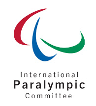 International Paralympic Committee logo - 'International Paralympic Committee' in black text underneath three multicoloured arcs.