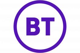 Le logo BT plc - texte violet 'BT' au milieu d'un cercle violet