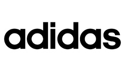 Logo Adidas - texte noir 'adidas' sur fond blanc